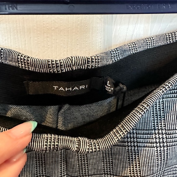 NWT grey plaid stretch pants - Picture 2 of 3